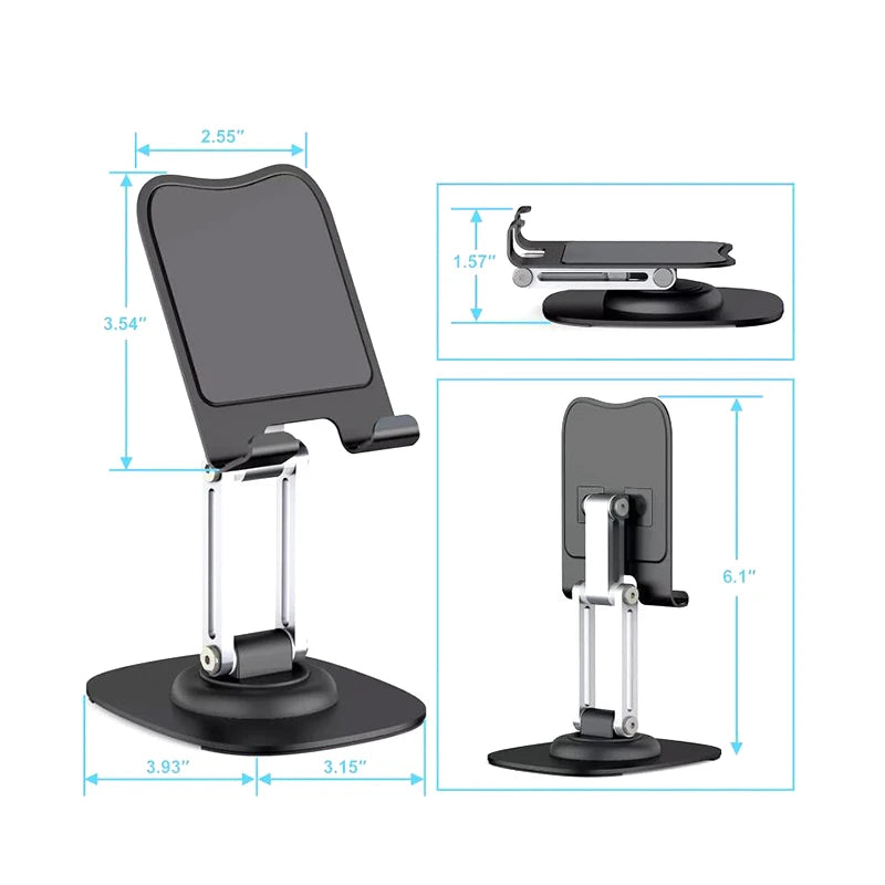360° Rotation Portable Tablet Holder For Phone iPad iPhone 17 Xiaomi Folding Lazy Desktop Live Mobile Phone Stand Mount Bracket