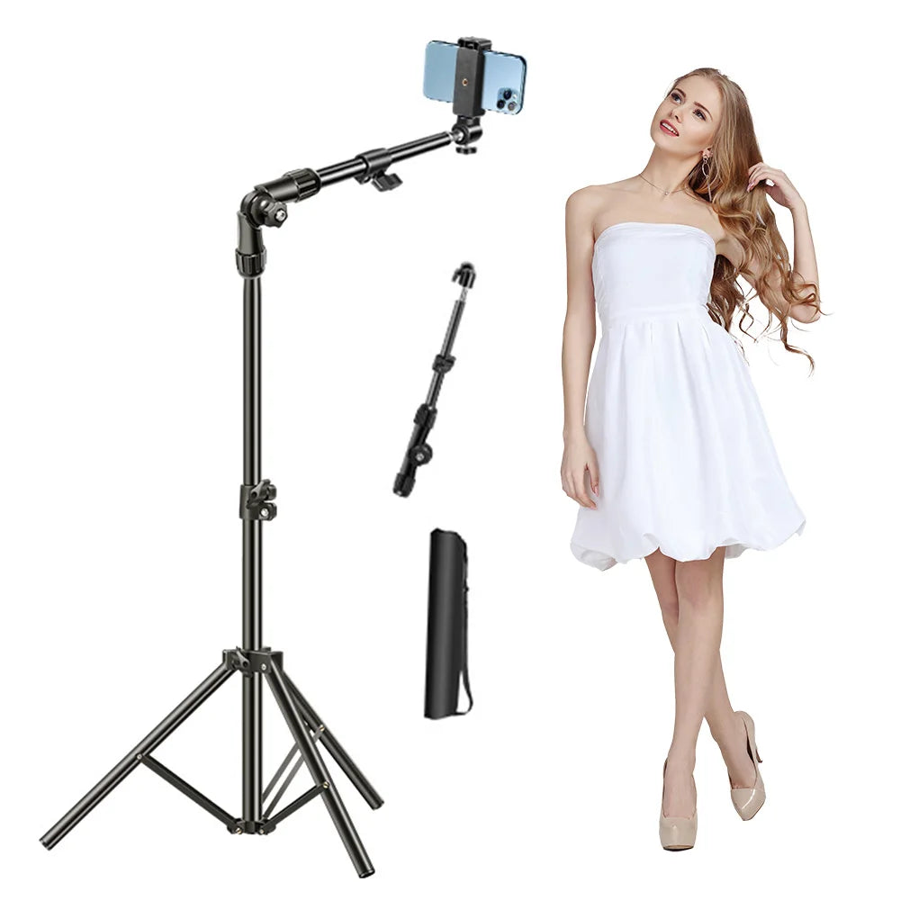 Horizontal Overhead Tripod Adjustable Cell Phone Tripod Stand Horizontal Stand for Recording