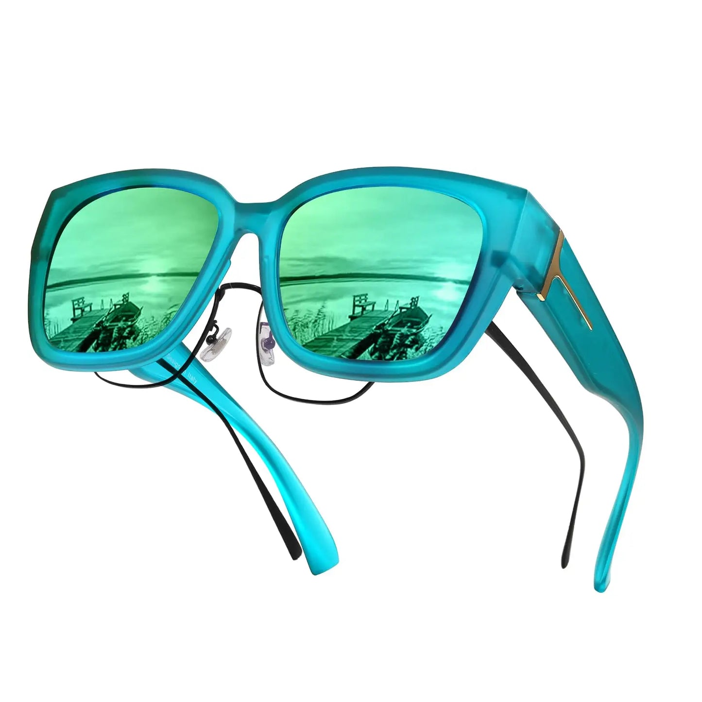 Coolear Fit Over Sunglasses Mens Womens Polarised, Wear Over Glasses Sunglasses Ladies Sun Spectacles for Driving Walking Sport UV400 Protection
