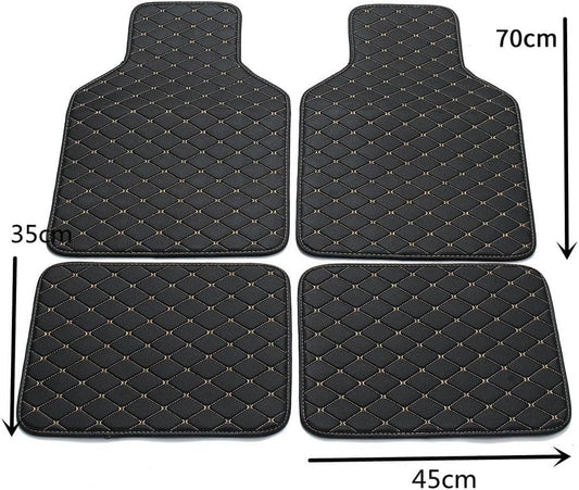 4 PCS Car Floor Mats for Kia Niro Hybrid 2022 2023 2024+, Leather Auto Carpet All Weather Waterproof Non-Slip Carpet Floor Matts Interior Accessories,G Black Red