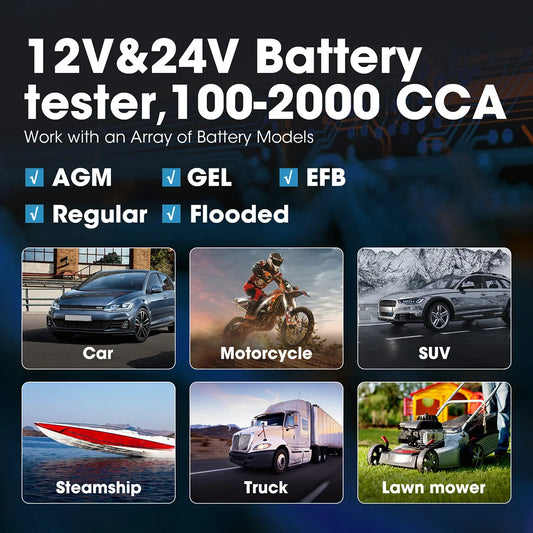 BT200 12V Car Battery Tester Digital Automotive Diagnostic Battery Tester Analyzer Vehicle Cranking Charging Scanner Tool