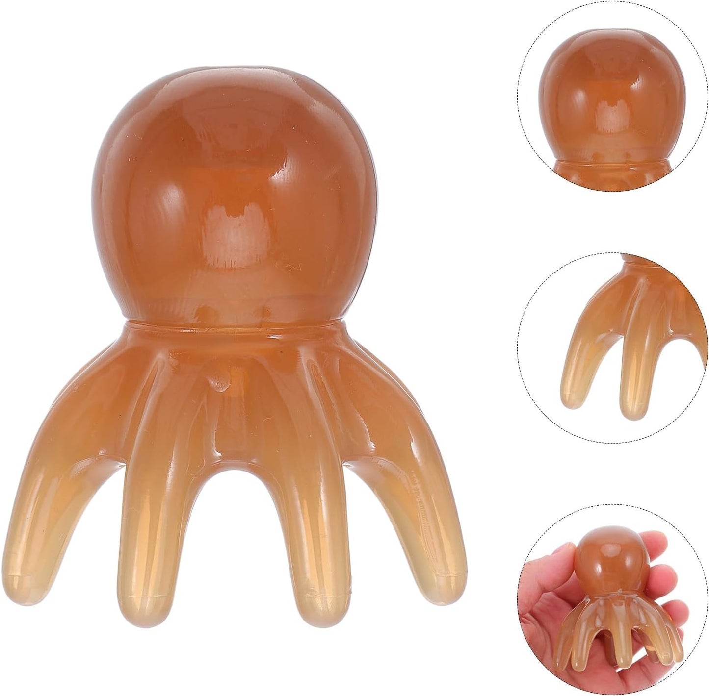 Head Massage Comb Octopus Scalp Massager 7.5Cm Compact Portable Tool Jade-Like Texture for Spa Hair Care and Acupressure Massage