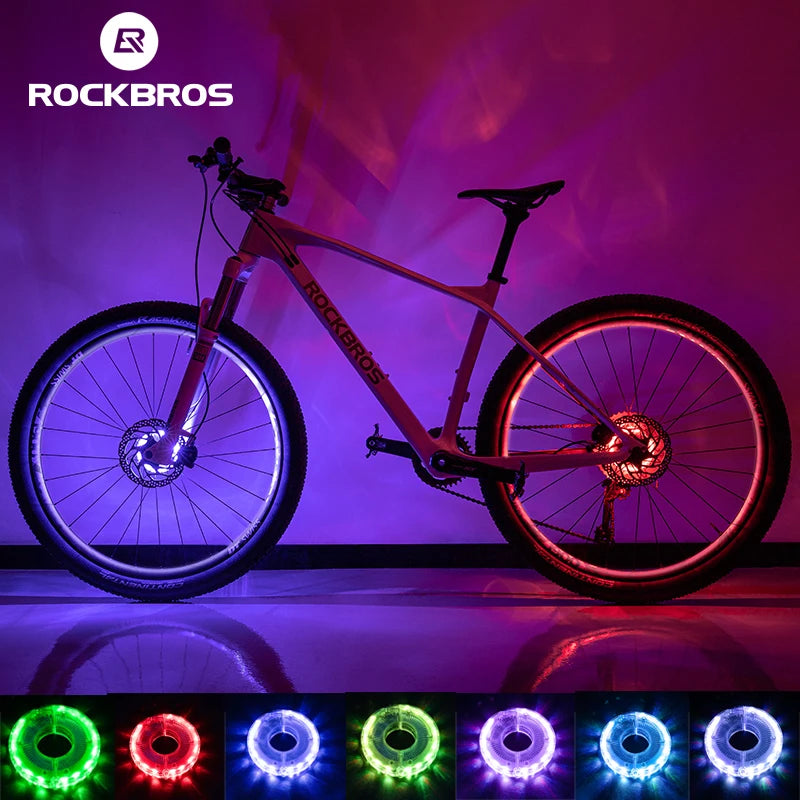Bicycle Wheel Light Smart LED Light 1PCS Warning Light 7 Colors MTB Bike Light Vibration Sensing Light Bike Accessories