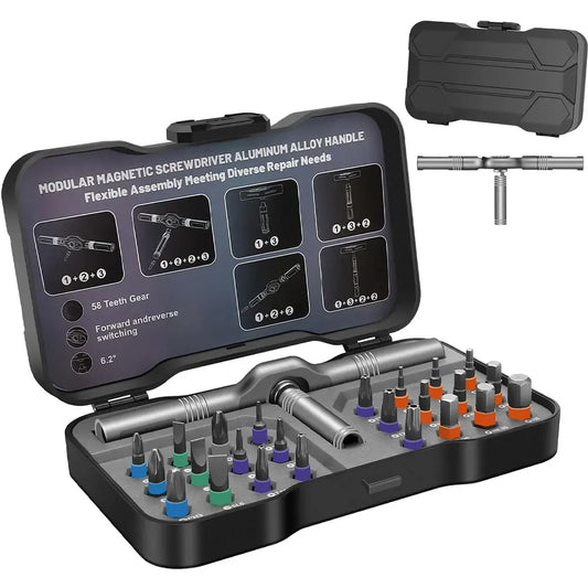 24-In-1 Magnetic Screwdriver Set, DIY Ratchet Mini Screwdriver Set, Detachable Precision Screwdriver Kit