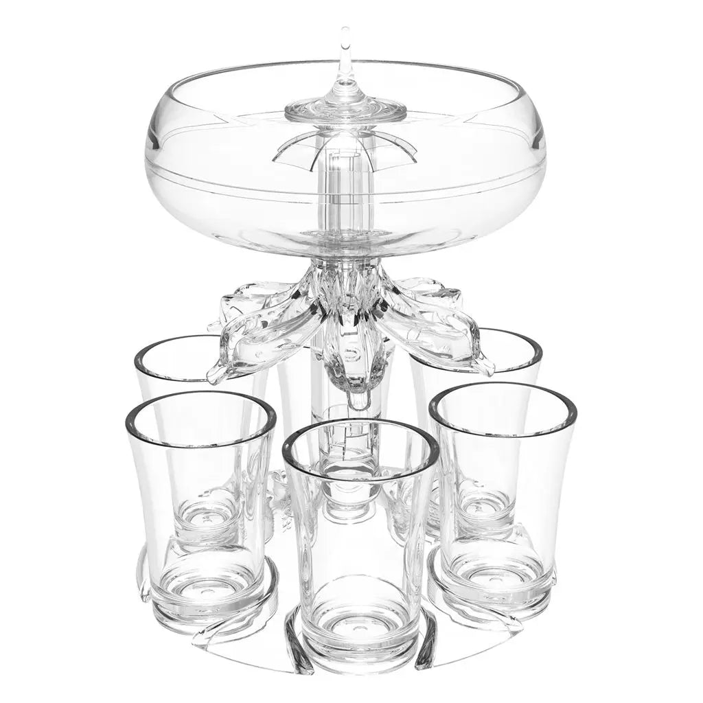 Bartender Tool Clear with 6 Shot Glasses for Bar, Party, Home Wine Set Bar Accessories Beer Dispenser Rack Wine Dispenser