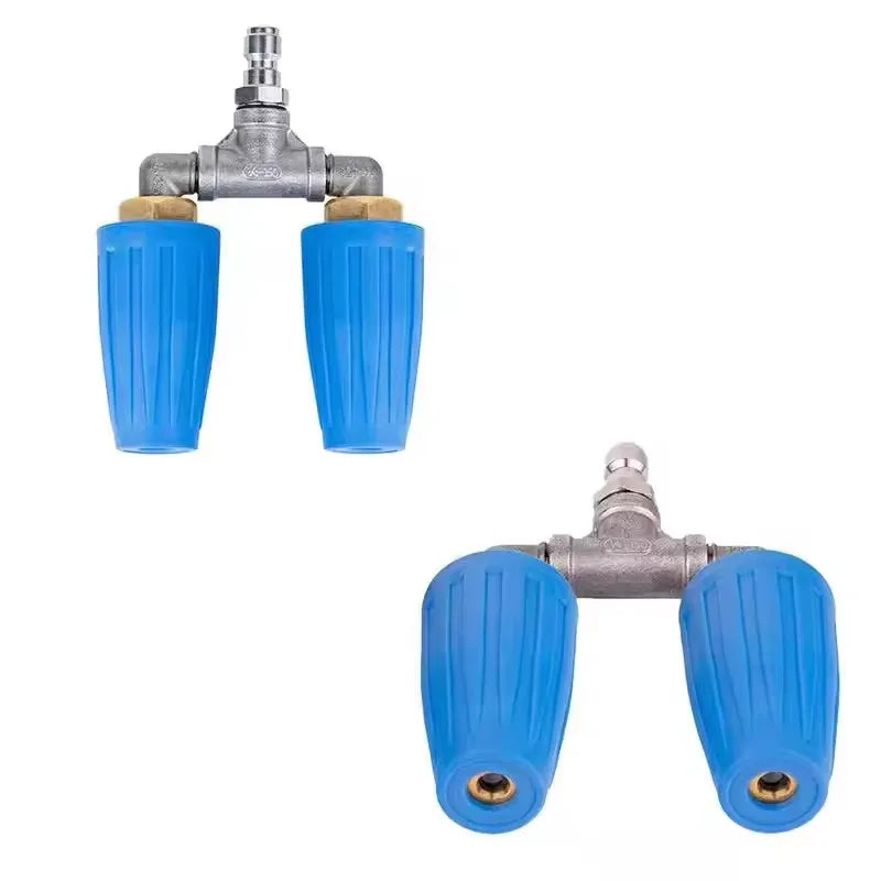 Dual Turbo Nozzle Pressure Washer, 360°Rotating Turbo Nozzle with 1/4Inch Quick Connector and 7Pcs Pressure Washer Tips