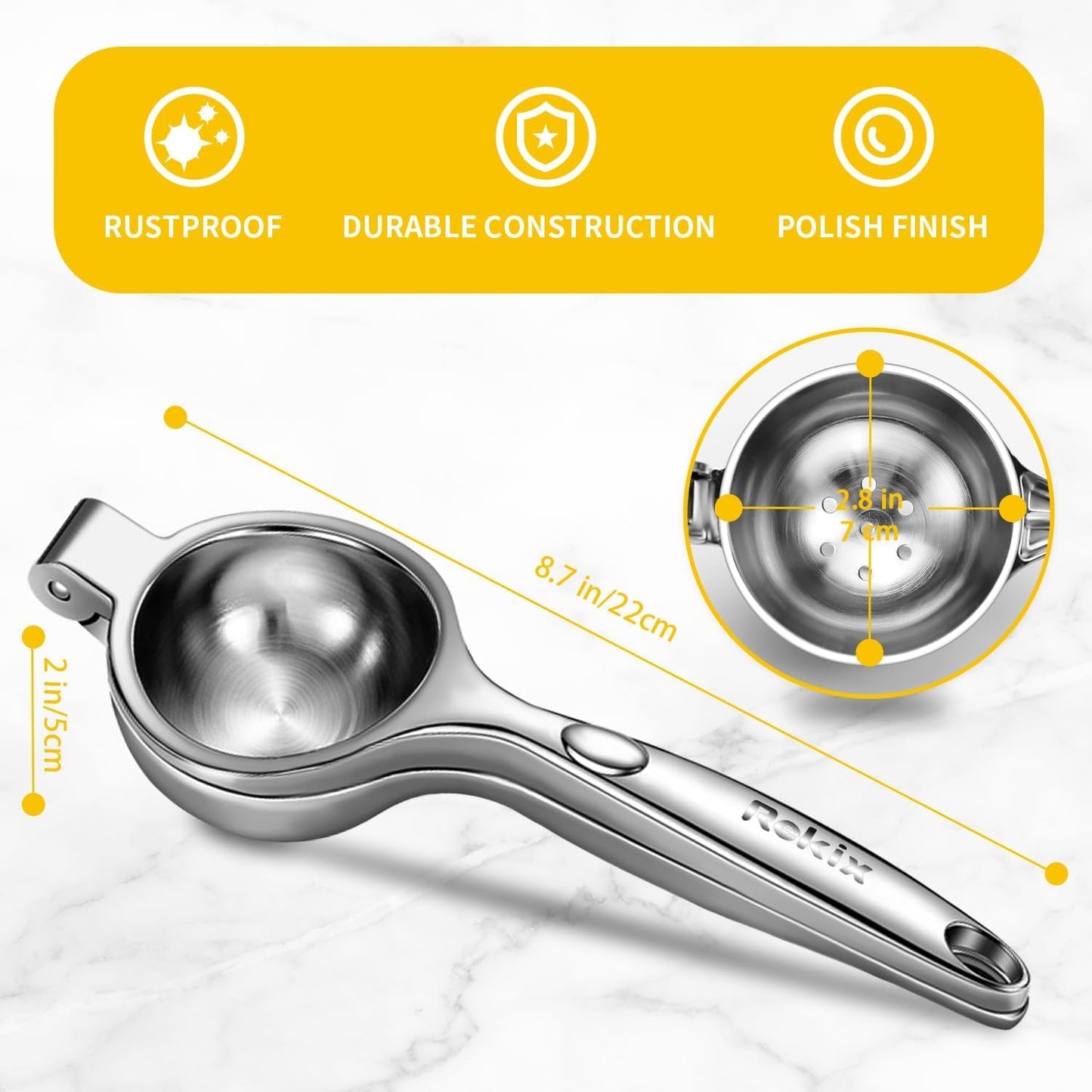 Lemon Squeezer, Heavy Duty Manual Citrus Juicer for Lemons & Limes