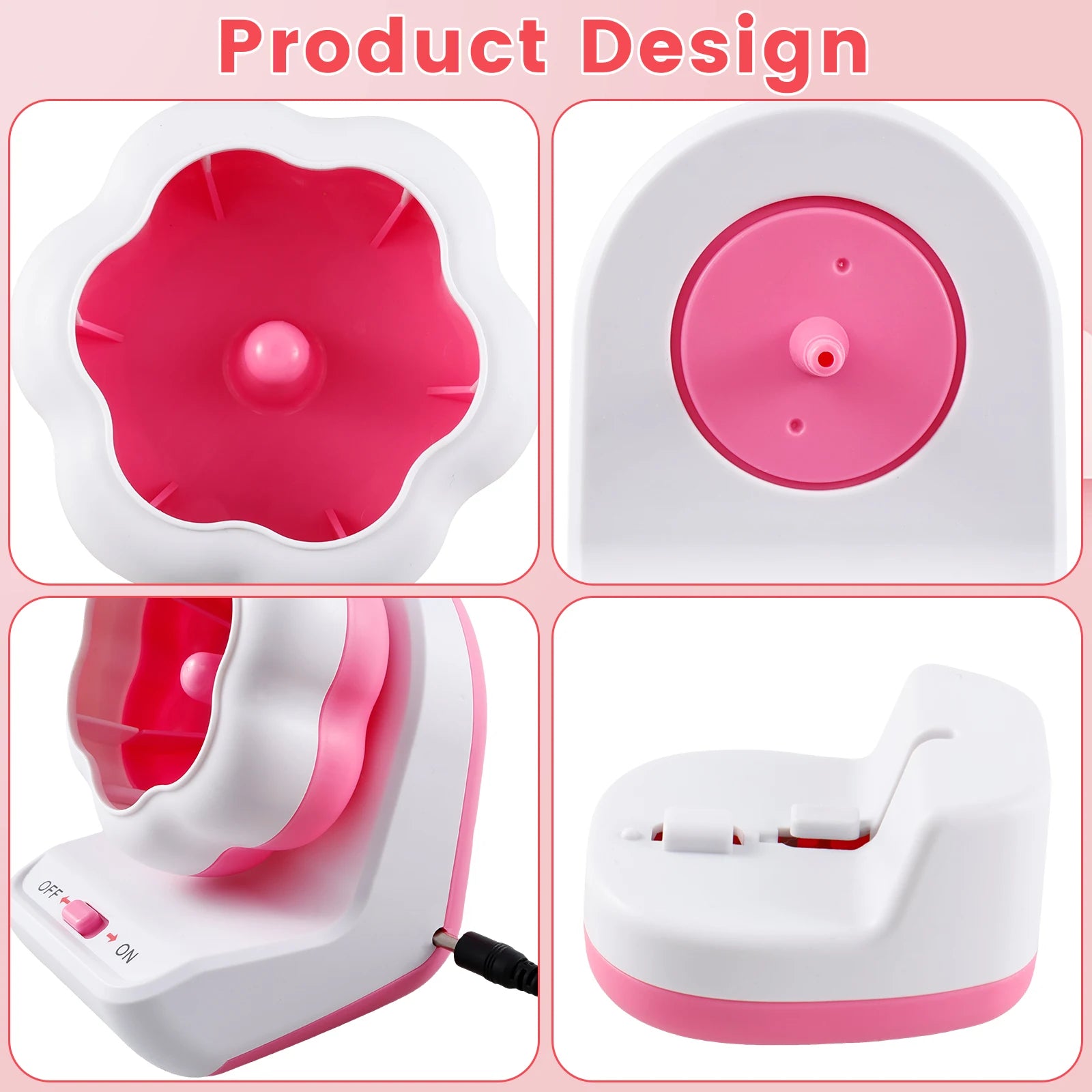 Electric Bead Spinner with Base Automatically Clay Bead Spinner with 2 Needles Fast Beading Spinner Machine for Jewelry Making