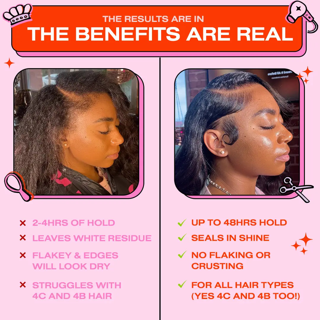 The Frontal Queen Baby Hair Control Gel - 48 Hour Hold, Argan Oil Infused, Frizz Taming, Moisture Boosting, Non-Flaky Formula for 4C Haircare
