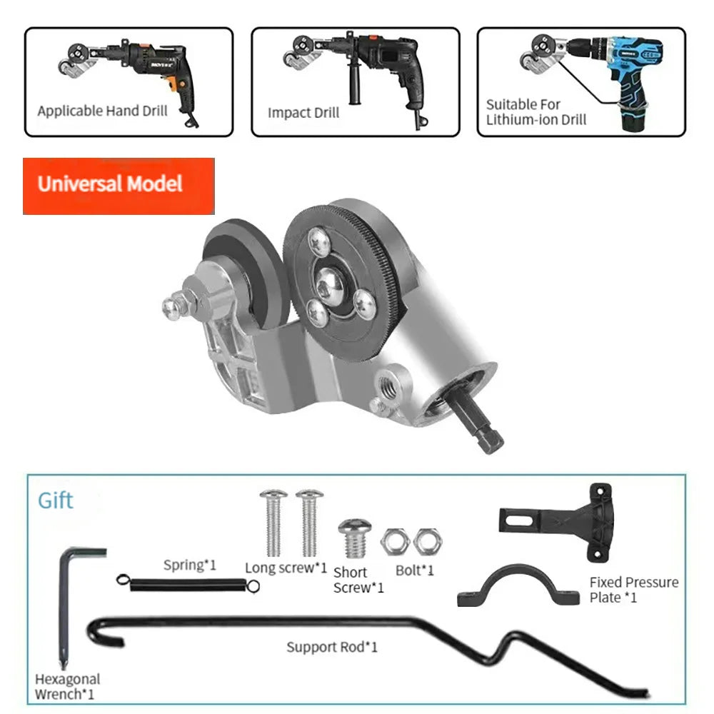 2024 Universal Electric Drill Shear Plate Cutter Metal Sheet Cutting Tool Nibbler Sheet Metal Cut Plate Punch Scissors Machine