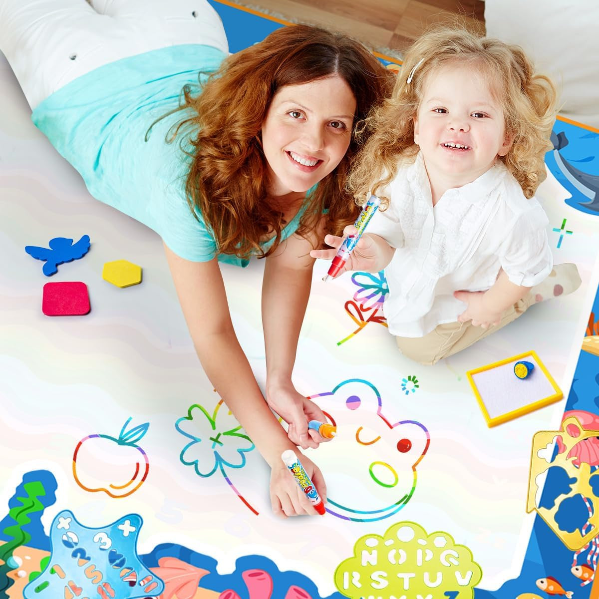 Water Doodle Mat, Mess-Free Colouring Toy for Boys Ages 3-6