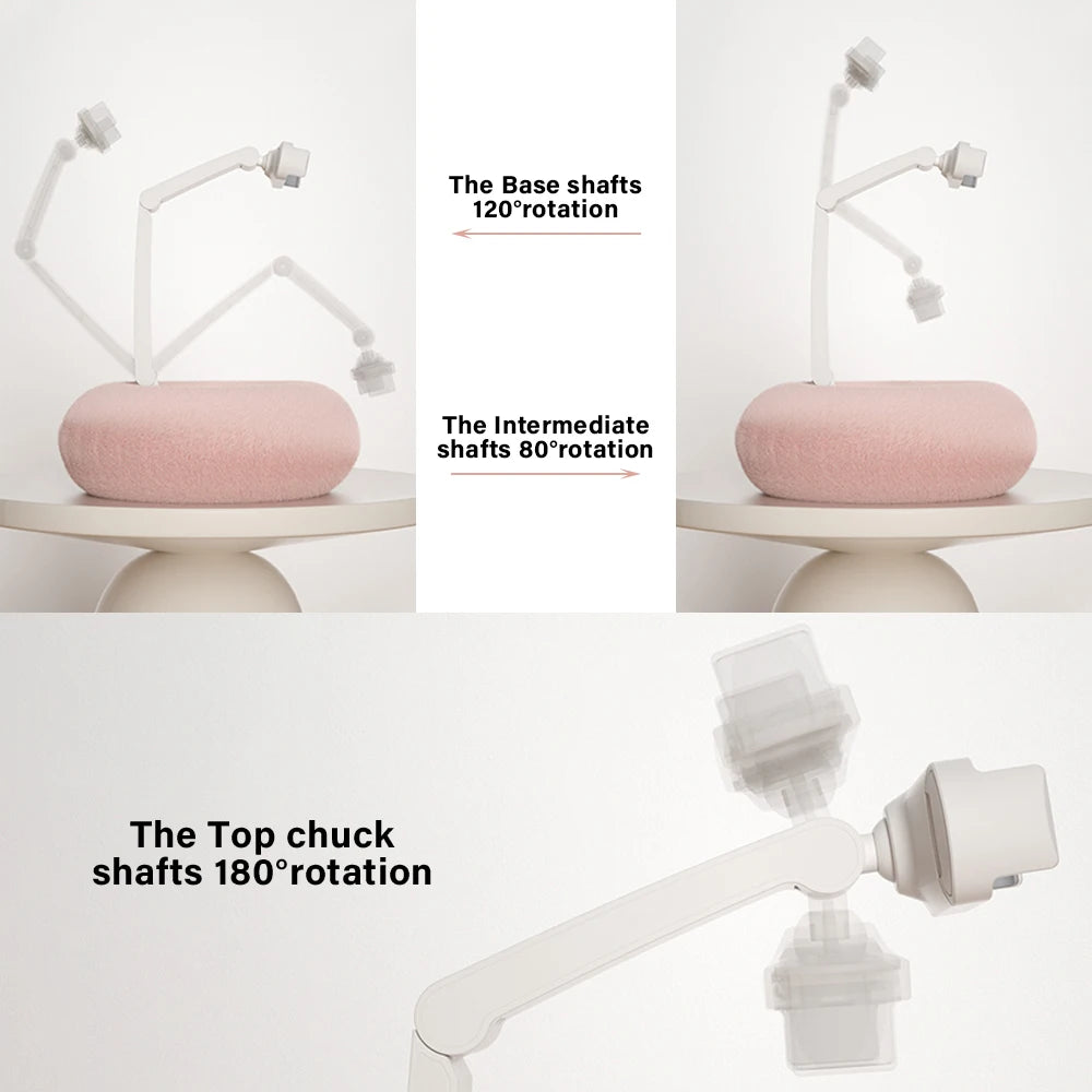 Foldable Plush Pillow Phone Stand 360° Adjustable Desktop Holder for Iphone Xiaomi Redmi Live Streaming Video Chat Lazy Bracket