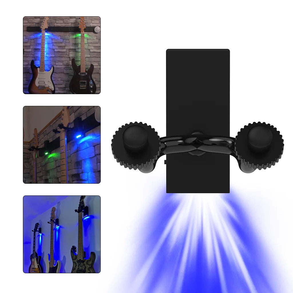 LED Guitar Hanger Wall Mount Bracket Holder 5KG Loading Capacity Acoustic Guitar Strings .010-.050 Inch Guitar Accessory
