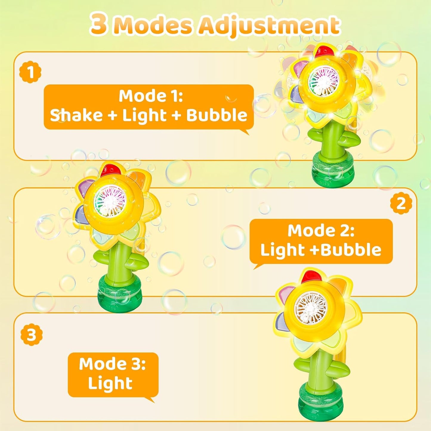 Bubble Machine, Rechargeable Sunflower Dancing Bubble Maker for Kid