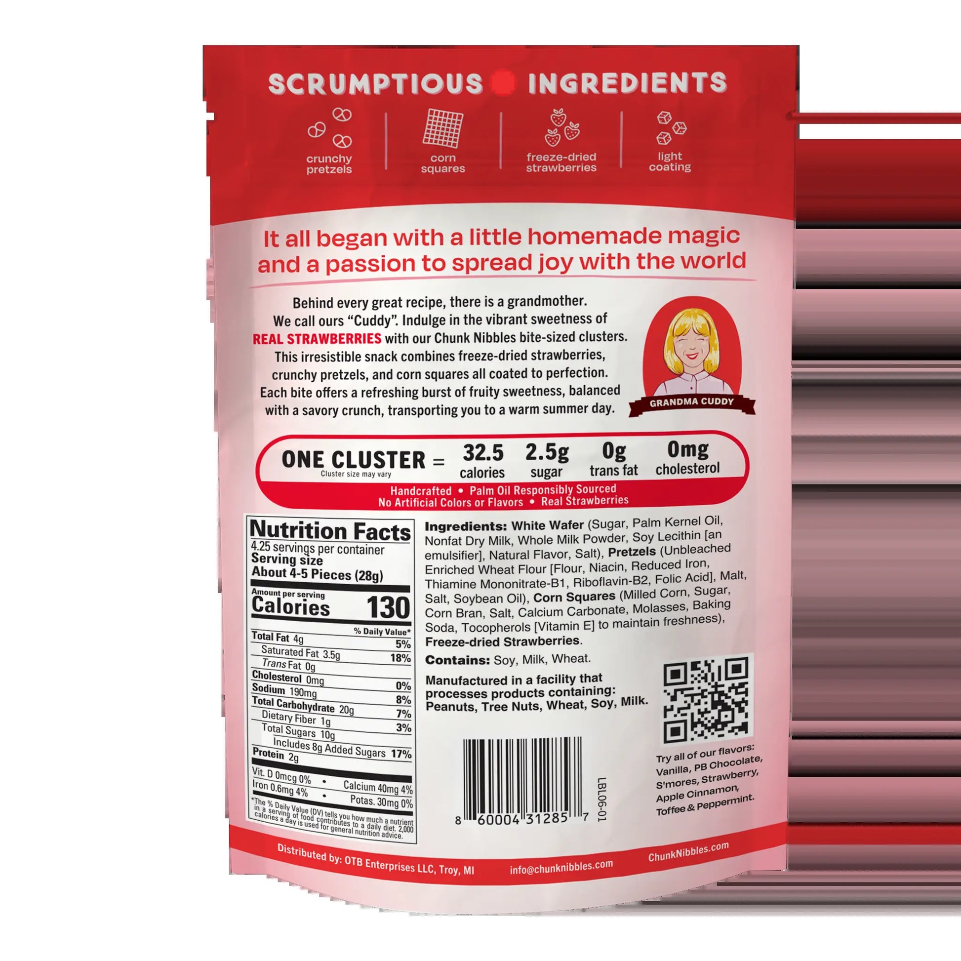 Chunk Nibbles Strawberry Snack Clusters | 3 Pack | 4.25Oz Bags | Sweet & Salty Cluster Bites