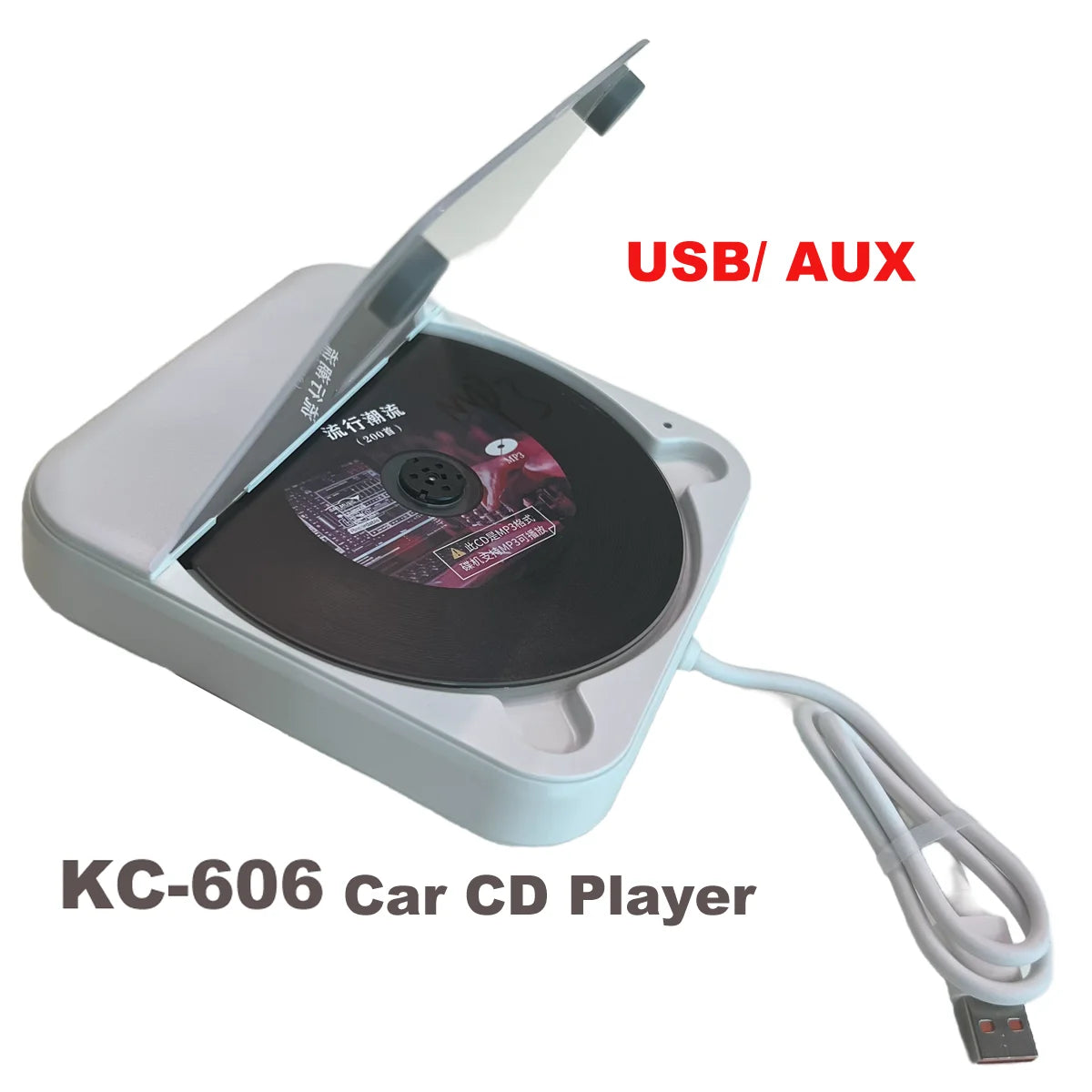 Car External Portable CD Player Plug and Play with USB AUX Port Universal Vehicle Android 4.4 IOS Carplay