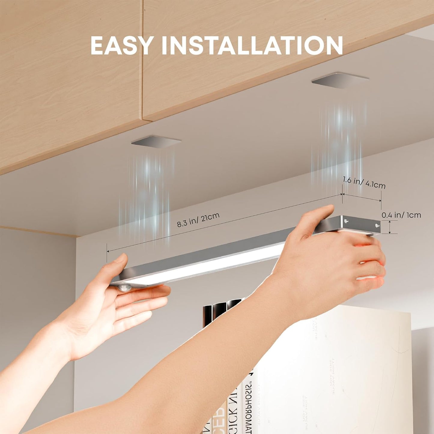 under Cabinet Wardrobe Motion Sensor Lights Dimmable 21Cm 1500Mah