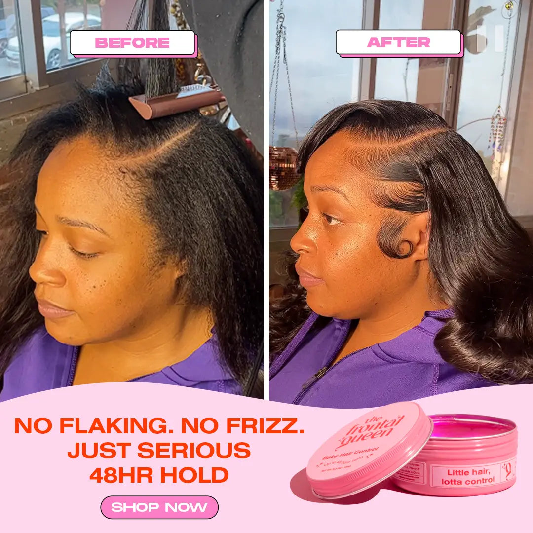 The Frontal Queen Baby Hair Control Gel - 48 Hour Hold, Argan Oil Infused, Frizz Taming, Moisture Boosting, Non-Flaky Formula for 4C Haircare