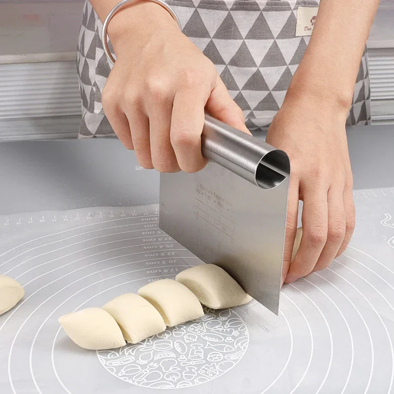 6"/8" Stainless Steel Cake Scraper DIY Dough Pastry Spatulas Buttercream Edge Smoother Cake Decorating Tools Baking Accessories