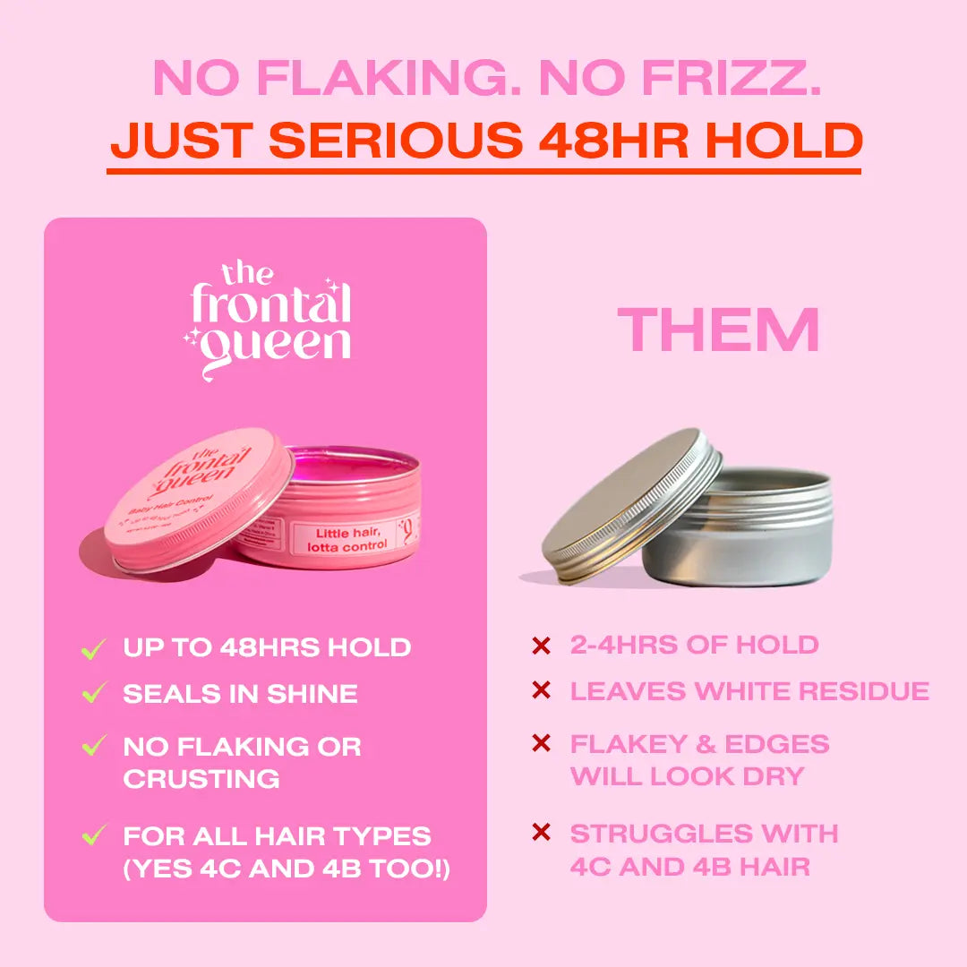 The Frontal Queen Baby Hair Control Gel - 48 Hour Hold, Argan Oil Infused, Frizz Taming, Moisture Boosting, Non-Flaky Formula for 4C Haircare