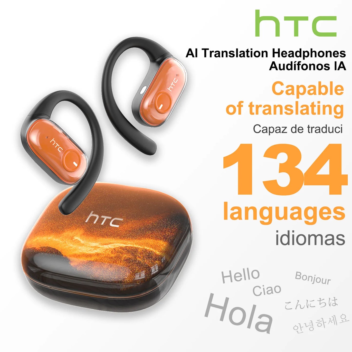 NE10 Bluetooth Earphone Luminous Quicksand Headphones Sport Wireless Headphones Comfort HD Bass AI Translator Earbuds
