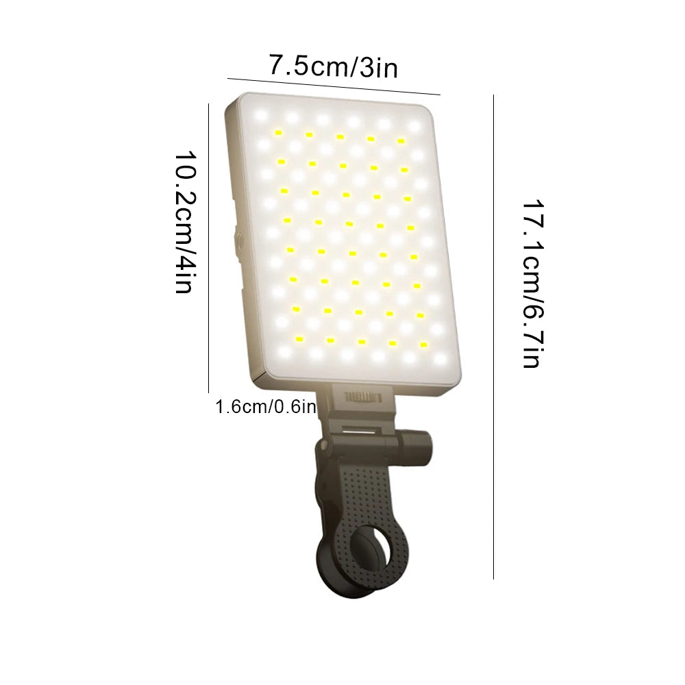 Handheld Ring 94 LED Rechargeable Portable Mobile Phone Live Broadcast Photography Desktop Rabbit Cage Selfie Fill Light UK