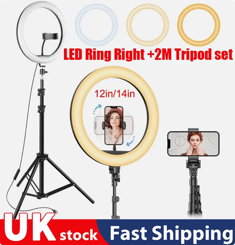 LED Selfie Ring Lighting Photographic Selfie Ring Lamp USB Remote Fill Light For YouTube Video Live Phone Holder & Tripod