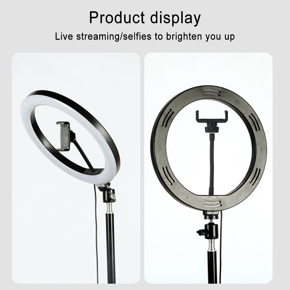 LED Selfie Ring Lighting Photographic Selfie Ring Lamp USB Remote Fill Light For YouTube Video Live Phone Holder & Tripod