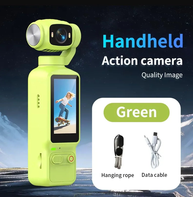 Lenovo HD 4K Action Camera 180° Rotatable Video Recording Entry Portable Action Camera For Vlog YouTube Tiktok Girls Record Life