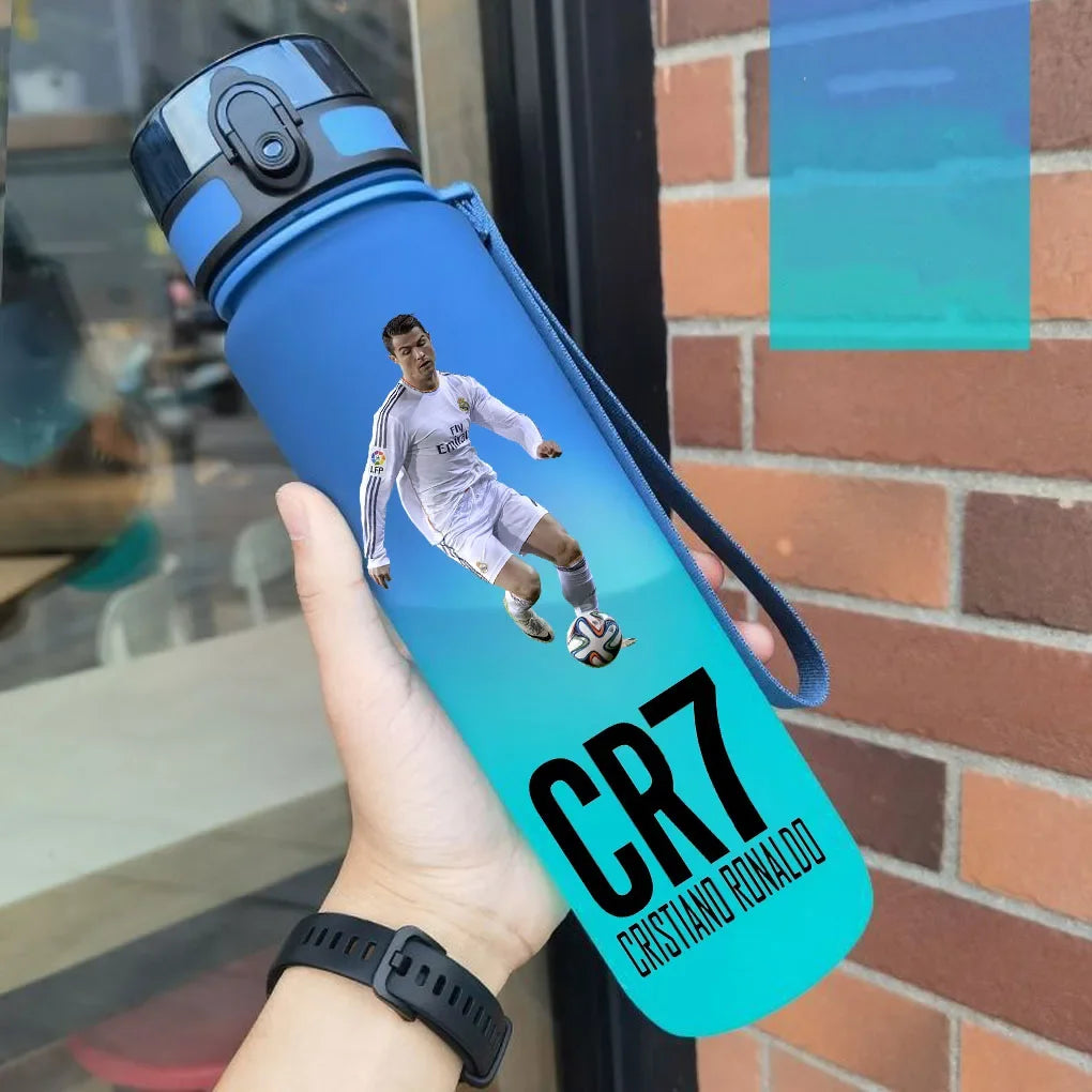 Cristiano Ronaldo Sports Water Bottle Leak Proof Colorful Plastic Cup Drinking Outdoor Travel Portable Gym Fitness Jugs gift