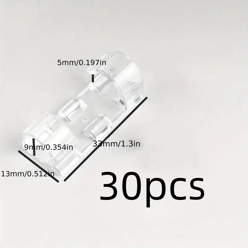 Clear Plastic Cable Clips – 30-Piece Wire Organizers