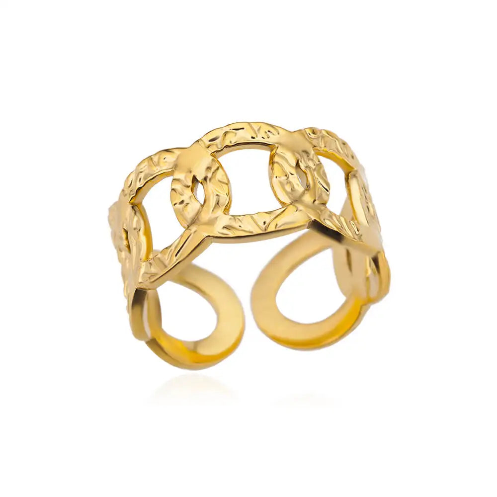 Stainless Steel Rings For Women 2026 Trend Open Gold Color Double Bead Ball Ring Wedding Aesthetic Jewelry Couple Gift anillos