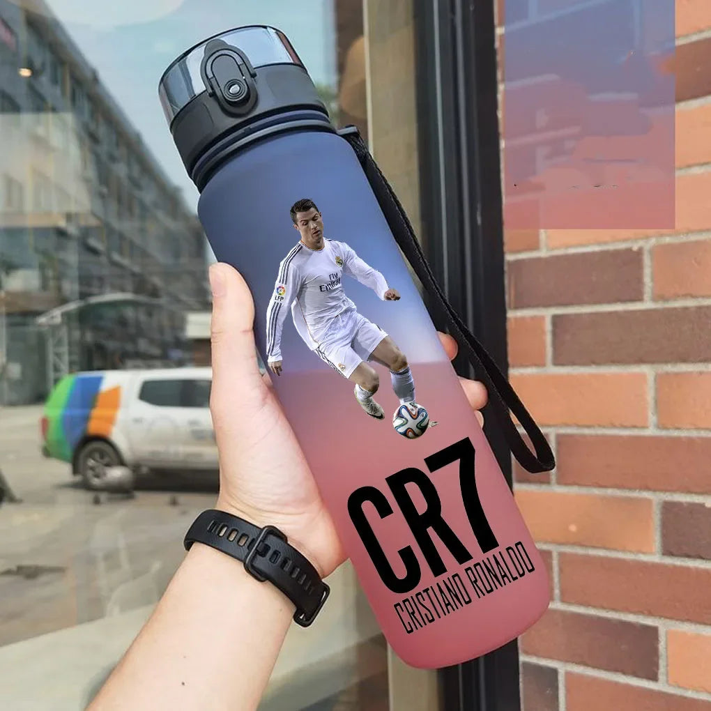 Cristiano Ronaldo Sports Water Bottle Leak Proof Colorful Plastic Cup Drinking Outdoor Travel Portable Gym Fitness Jugs gift
