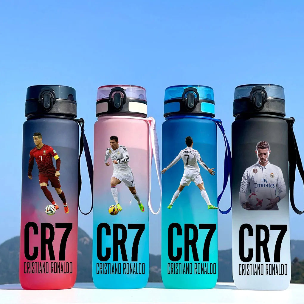 Cristiano Ronaldo Sports Water Bottle Leak Proof Colorful Plastic Cup Drinking Outdoor Travel Portable Gym Fitness Jugs gift