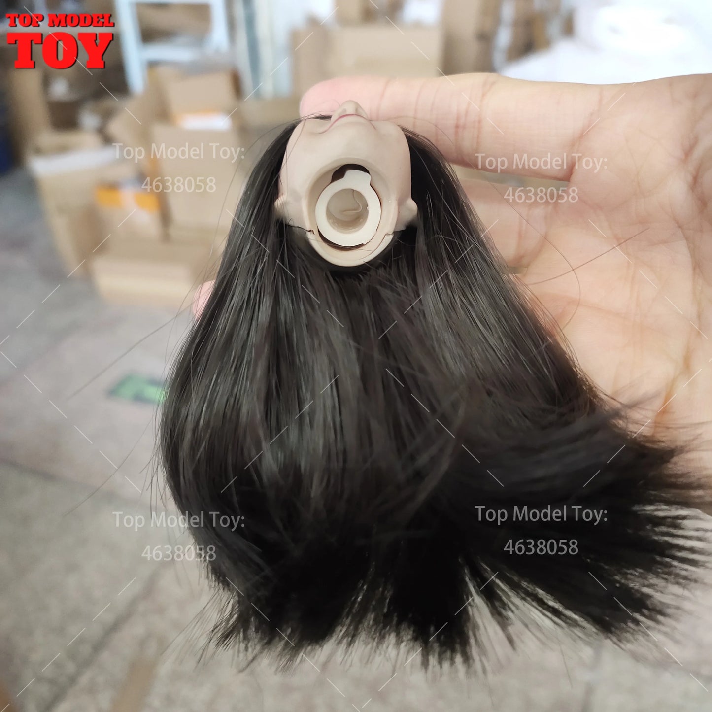 VERYCOOL FX10 1/6 Angelababy Head Sculpt Black Long Hair Head Carving Middle Bust Model Fit 12'' Female Soldier Action Figure