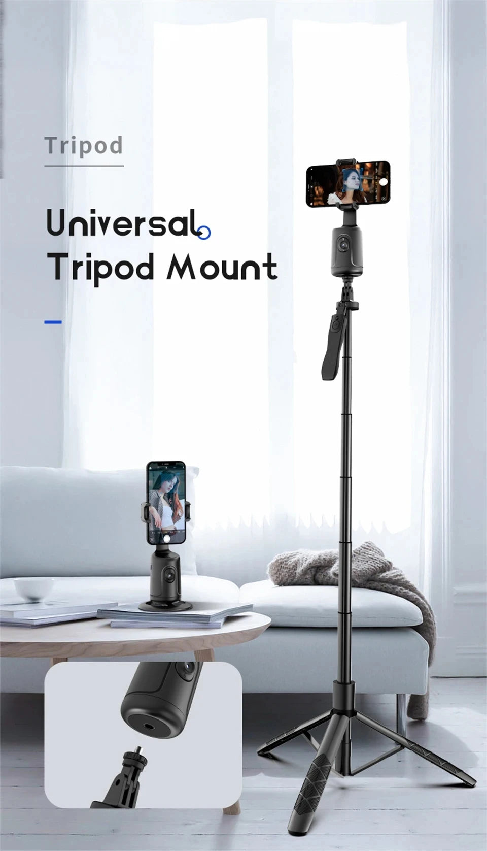 COOL DIER NEW P01 360 Rotation Gimbal Stabilizer AI Following Face Tracking Desktop Gimbal PTZ For Tiktok Smartphone Live