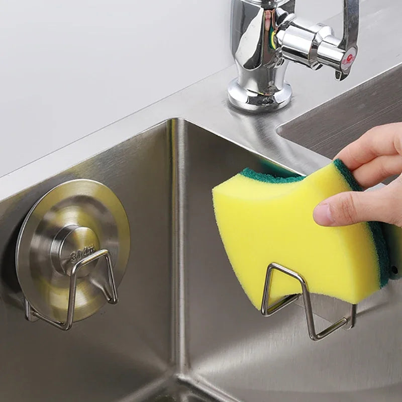 Stainless Steel Sink Sponge Holder – Self-Adhesive Kitchen Sink Rack