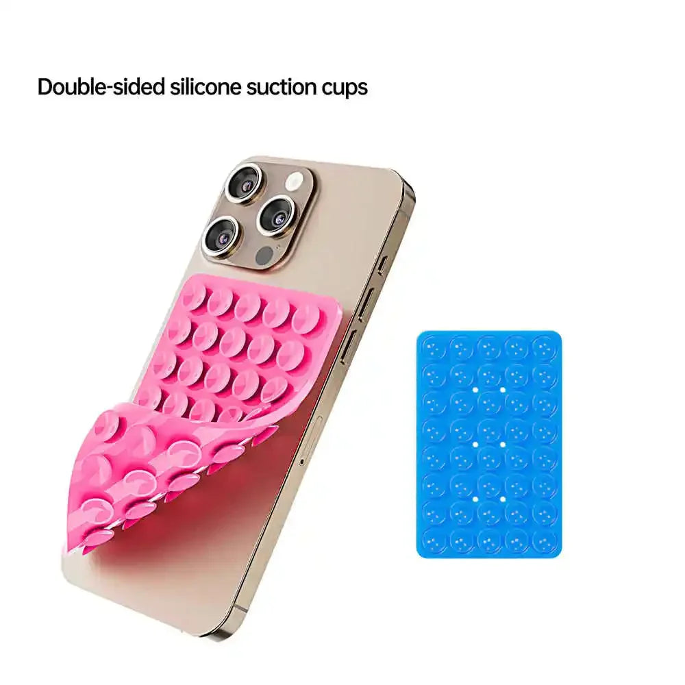 Silicone Suction Cup Phone Mount Double-Sided, Sticky Grip Suction Case Mount, Hands-Free Accessories for Tiktok Videos & Selfie