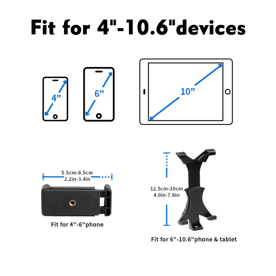 NEW 79" / 2M Adjustable Floor Tripod Stand Stable Universal Tablet Phone Holder Mount for 4-10.6" iPhone iPad Home Office Live Streaming UK