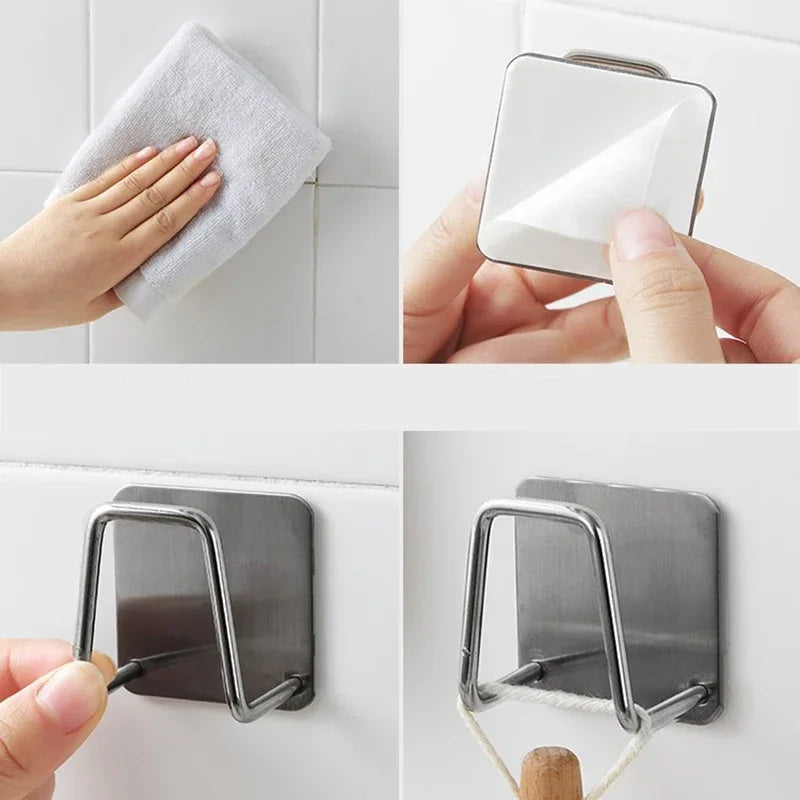 Stainless Steel Sink Sponge Holder – Self-Adhesive Kitchen Sink Rack
