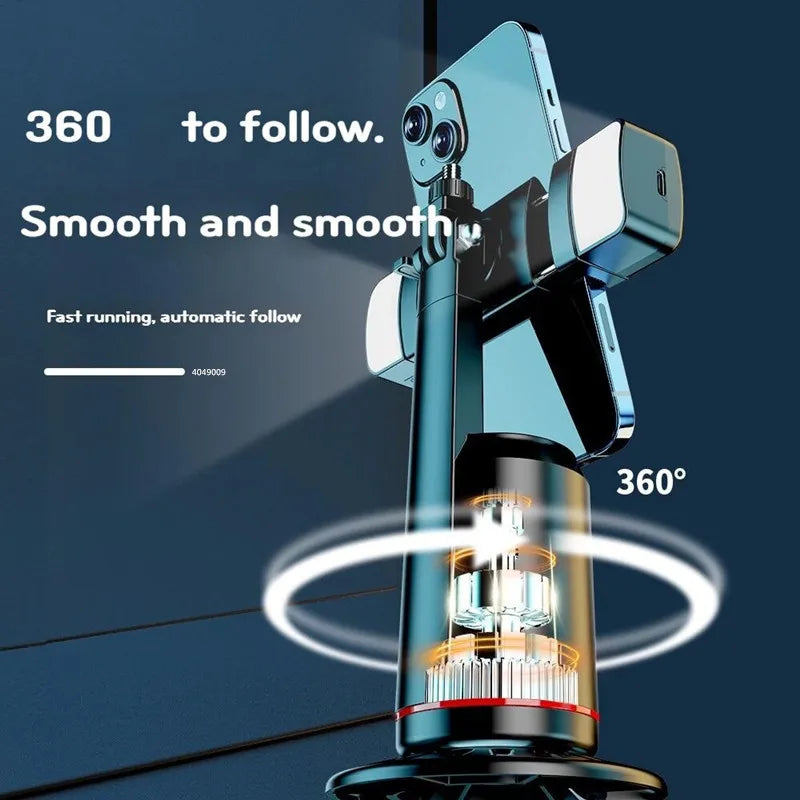 New Q02 360 Rotation Follow-up Gimbal Stabilizer Monopod Desktop Tracking Gimbal with Remote for Phone Tiktok Live Photography