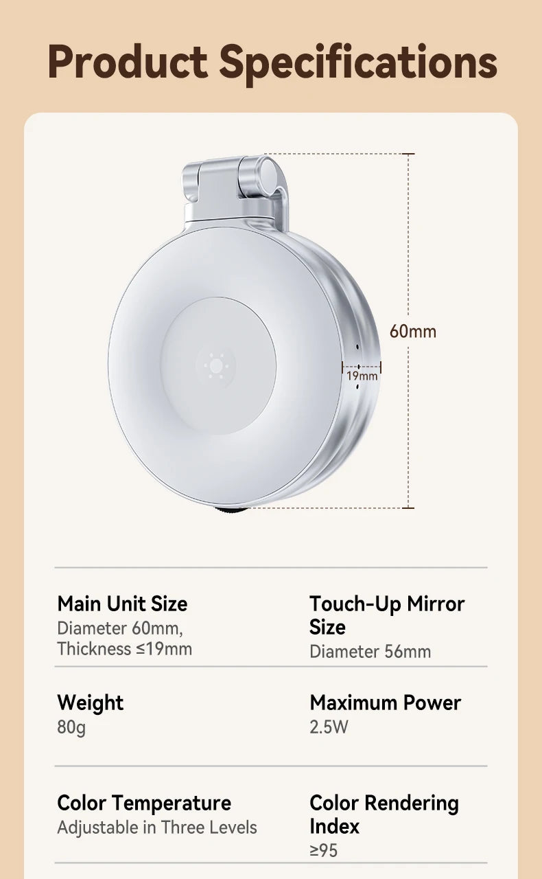 TELESIN Magnetic Fill Light Mini Selfie Light 3 Modes Adjustable Brightness with iPhone Magsafe 360° LED Selfie Ring Fill Light