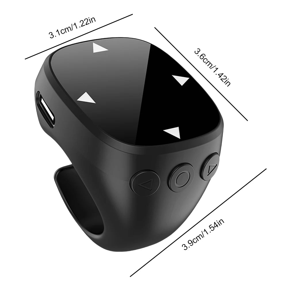 Touch Screen Wireless Remote Control For TikTok Scrolling Ring Bluetooth 5.3 Fingertip Selfie Video Page Turner for iOS Android