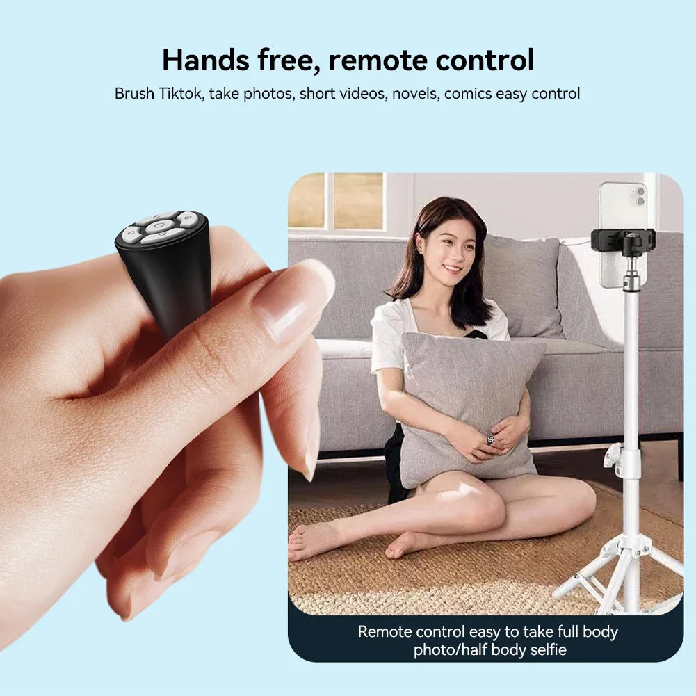 Bluetooth Selfie Remote Control for Mobile Phone App Page Turner Bluetooth Scrolling Camera Video for Tik Tok E-book