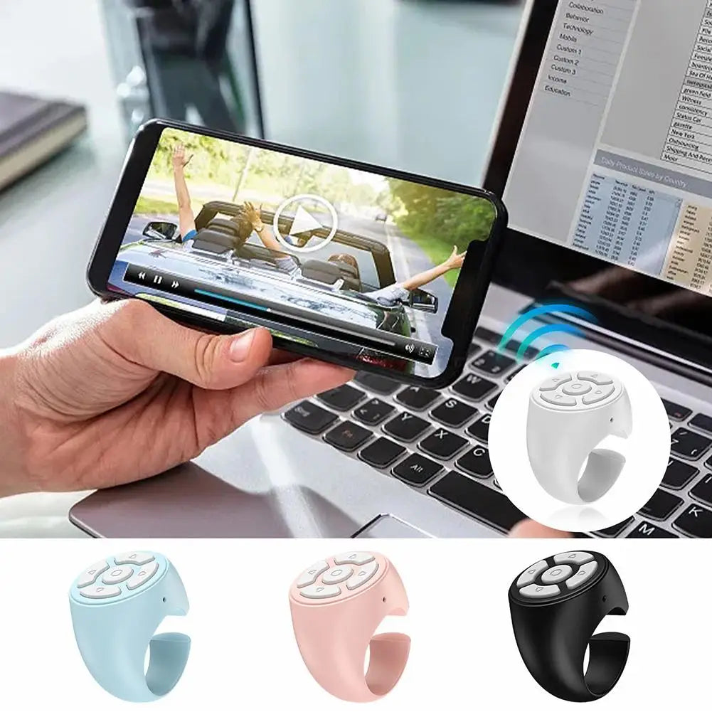 Blutooth Remote Control Scrolling Ring Finger Wireless Mobile Phone Video Selfie Stick Camera Controller Tiktoks Remote