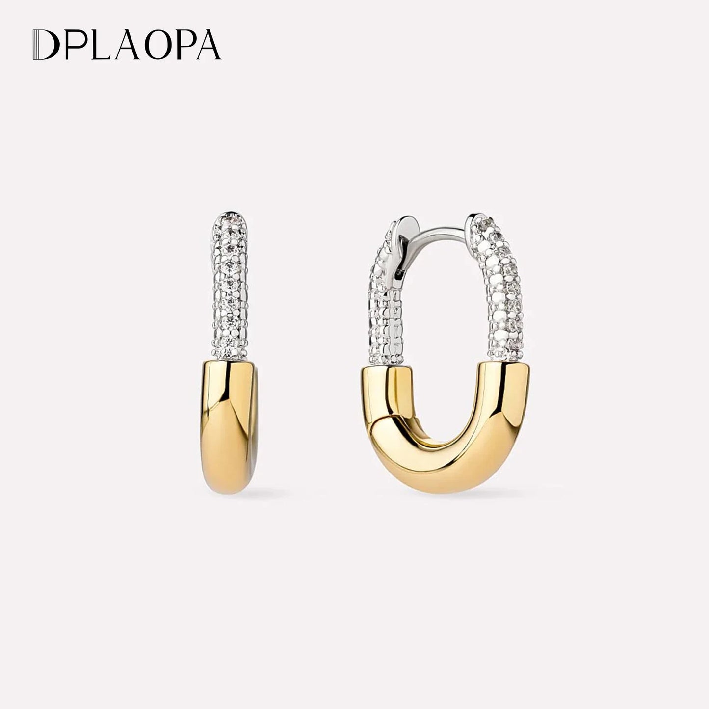 DPLAOPA 925 Sterling Silver Split Plating CZ Zircon Hoop Piercing Huggies Women 2026 Luxury Fine Party Rock Punk Jewelry