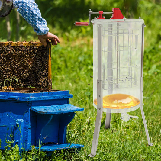 Honey Extractor 2 Frame Manual Honey Extractor Equipment Fully transparent honey separator Beekeeping Apiary Centrifuge Equipmen