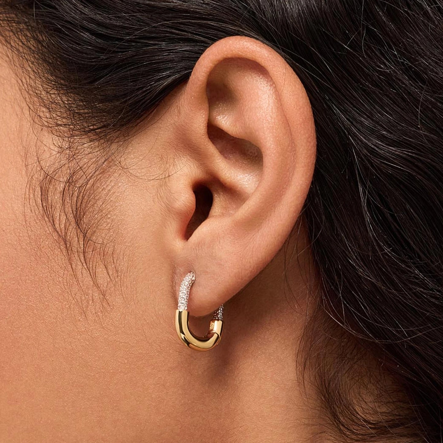 DPLAOPA 925 Sterling Silver Split Plating CZ Zircon Hoop Piercing Huggies Women 2026 Luxury Fine Party Rock Punk Jewelry