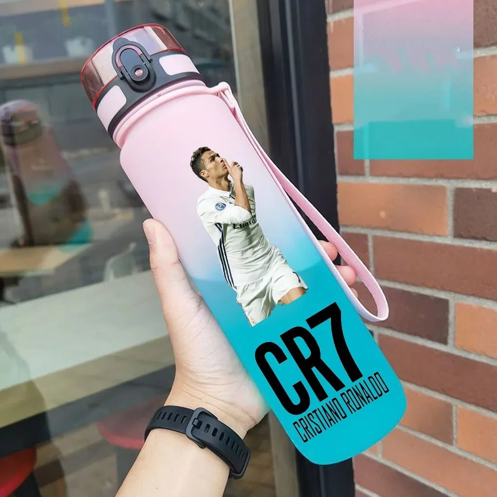 Cristiano Ronaldo Sports Water Bottle Leak Proof Colorful Plastic Cup Drinking Outdoor Travel Portable Gym Fitness Jugs gift