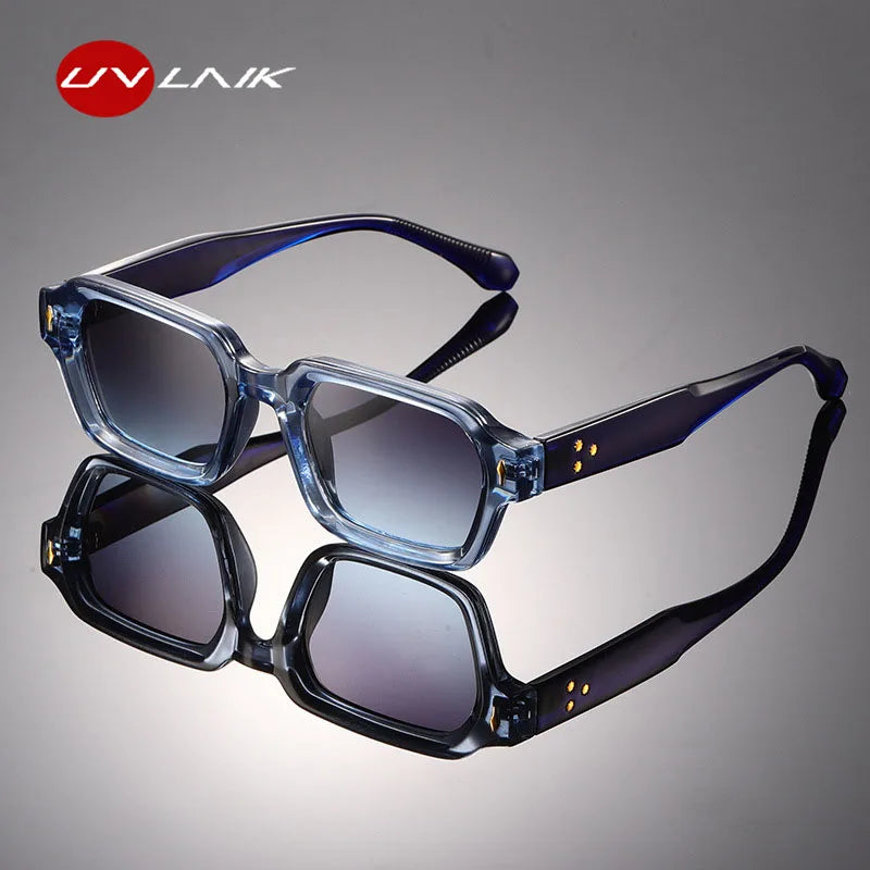 UVLAIK  2026 New Sunglasses Men Classic Retro Brand Designer Sunglass Irregular Thick Frame Women INS Fashion Sun Glasses UV400